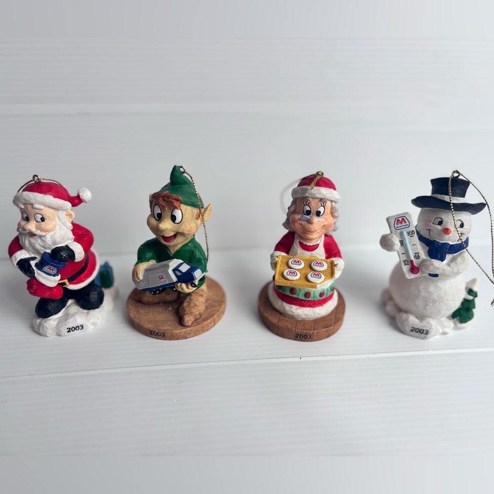 Marathon Gas 2003 Christmas Ornament Set of 4
